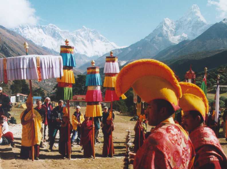 Welcome ceremony in Tengboche